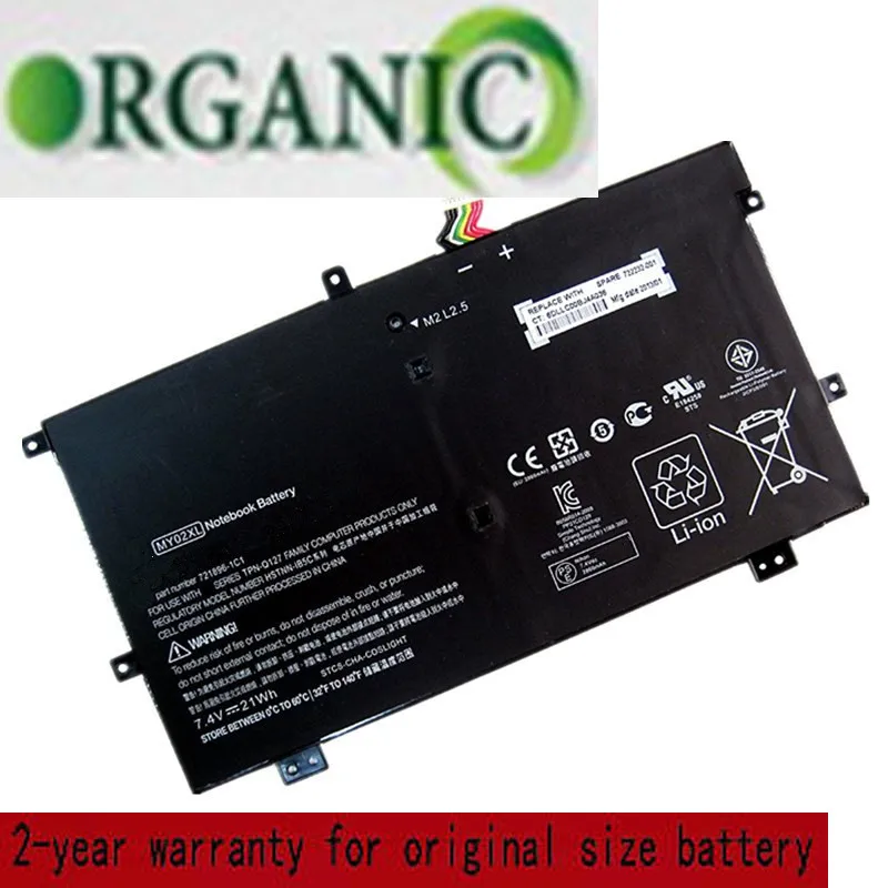

7.4V 21wh MY02XL Laptop Battery For HP SLATEBOOK 10.1" X2 10-H010NR 10-H000SA 721896-421 TPN-Q127 HSTNN-IB5C HSTNN-LB5C