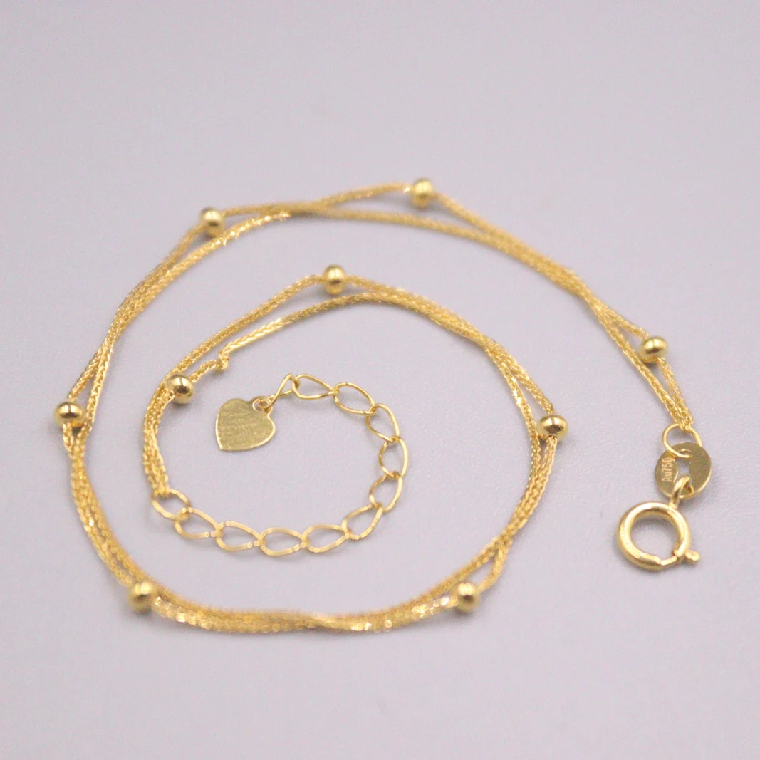 

Женский браслет из 18-каратного желтого золота, с двойными бусинами