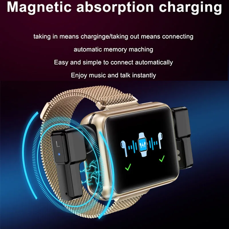 

T91 Smart Watch TWS Wireless Bluetooth Headset Smart Watch Women Men 2020 1.4 Inch Big DIY Screen Bluetooth Call Weather