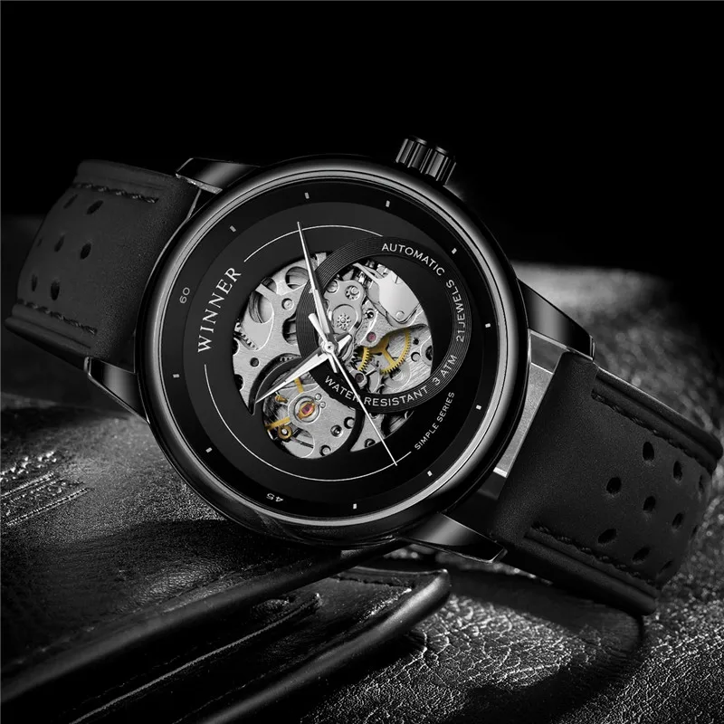 Часы наручные WINNER Мужские механические брендовые Роскошные модные в стиле