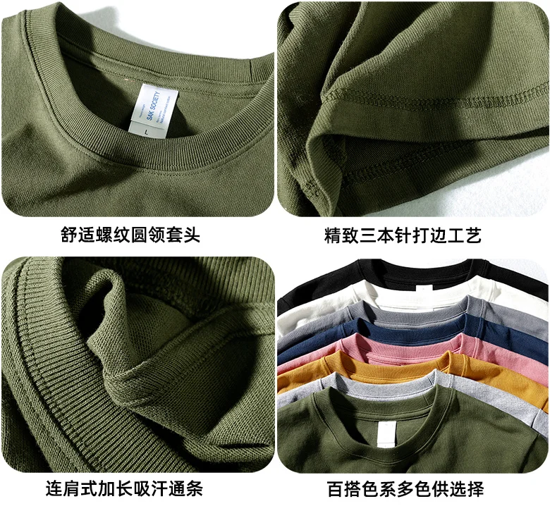 

Футболка мужская в европейском и американском ретро-стиле, простая тенниска с коротким рукавом и круглым вырезом, топы большого веса, акция,...