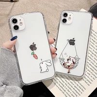 moskado funny cartoon pet cat clear phone case for iphone 12 mini 11 pro max x xr xs max 7 8 7plus soft silicone tpu back cover