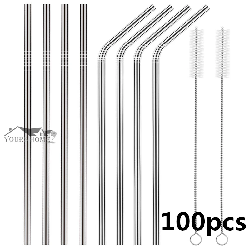Металлическая соломинка многоразовые питьевые соломки Нержавеющая сталь