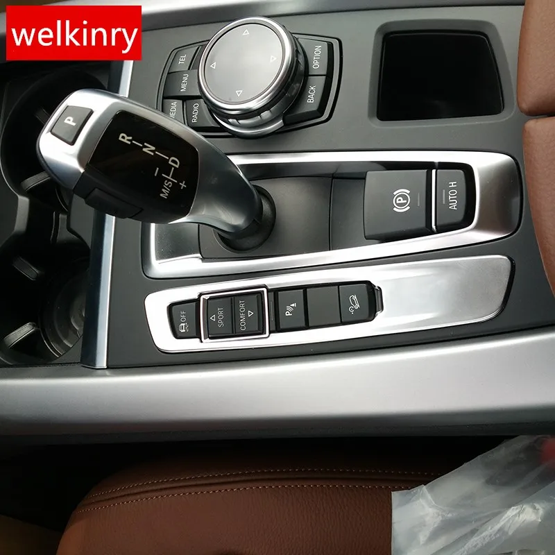 

WELKINRY для BMW X5 F15 2014 2015 2016 2017 2018 ABS Хромированная рукоятка переключения передач с уровнем базового режима