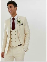 2020 beige mens suits 3 piece coatvestpants notch lapel costume homme special occasion formal tuxedo suit