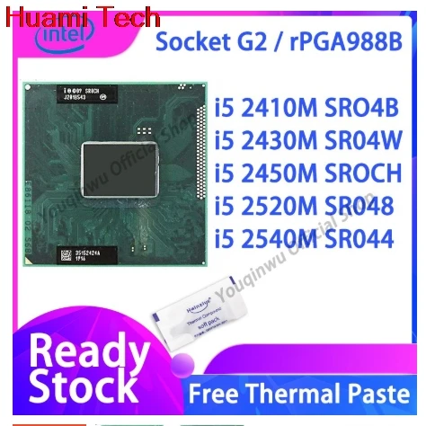 

Intel Core I5 2450M I5 2520M I5 2450M I5 2430M I5 2410M двухъядерный четырехпоточный ЦПУ процессор 3M 35 Вт б/у