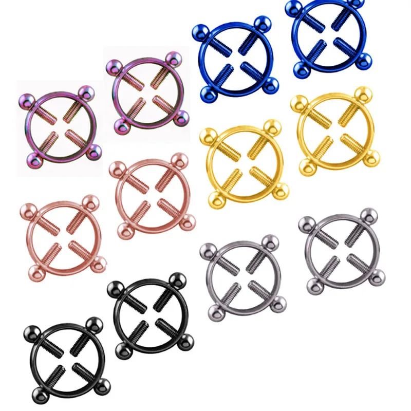 1 шт. многоцветный титановый круглый не пирсинг для соска кольцевой щит тела