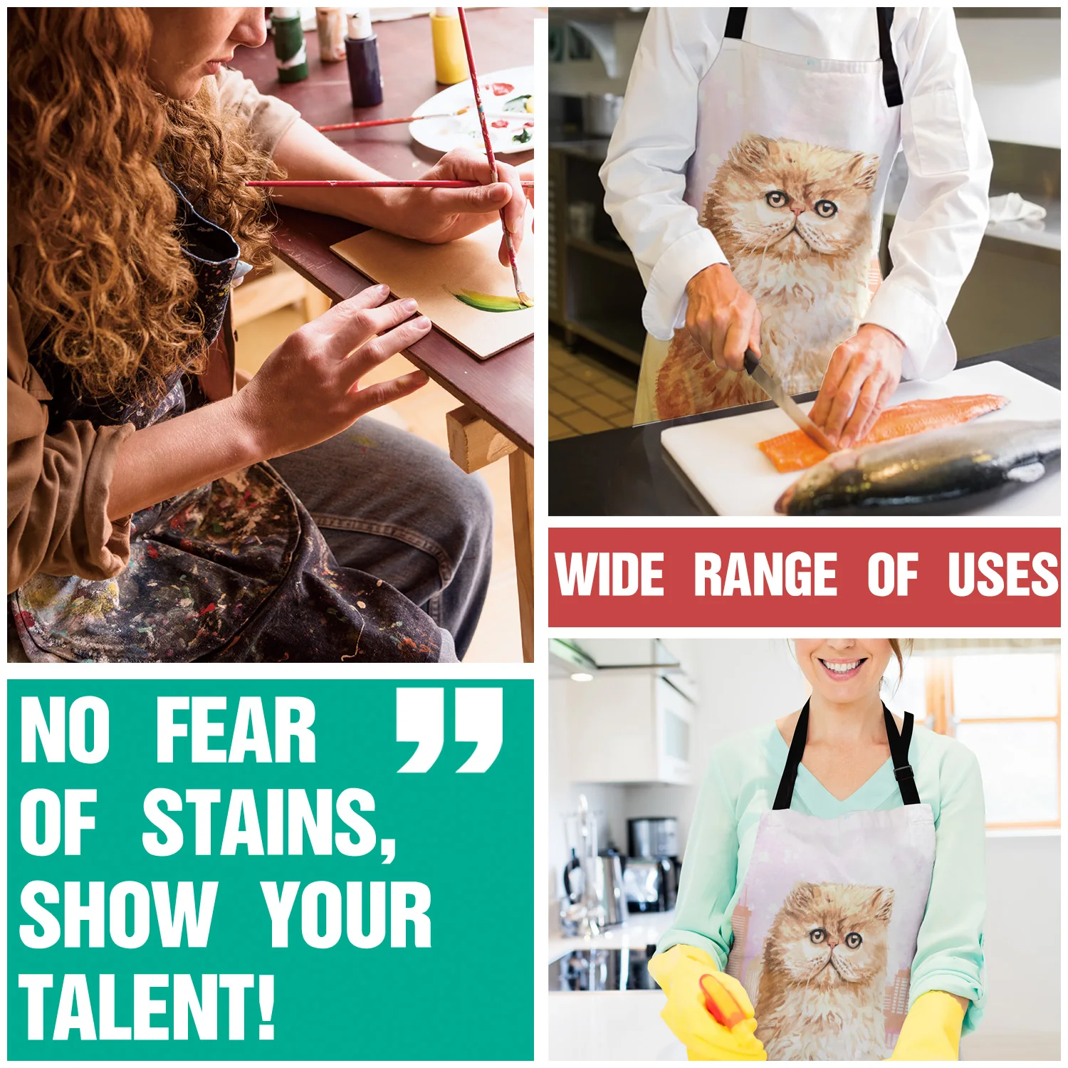 Смешной фартук Ванкувер городское здание персидский кот Кухонные фартуки для