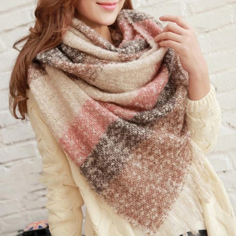 1 шт. Новый модный стиль зимний длинный шарф для женщин и мужчин шаль мохер плед
