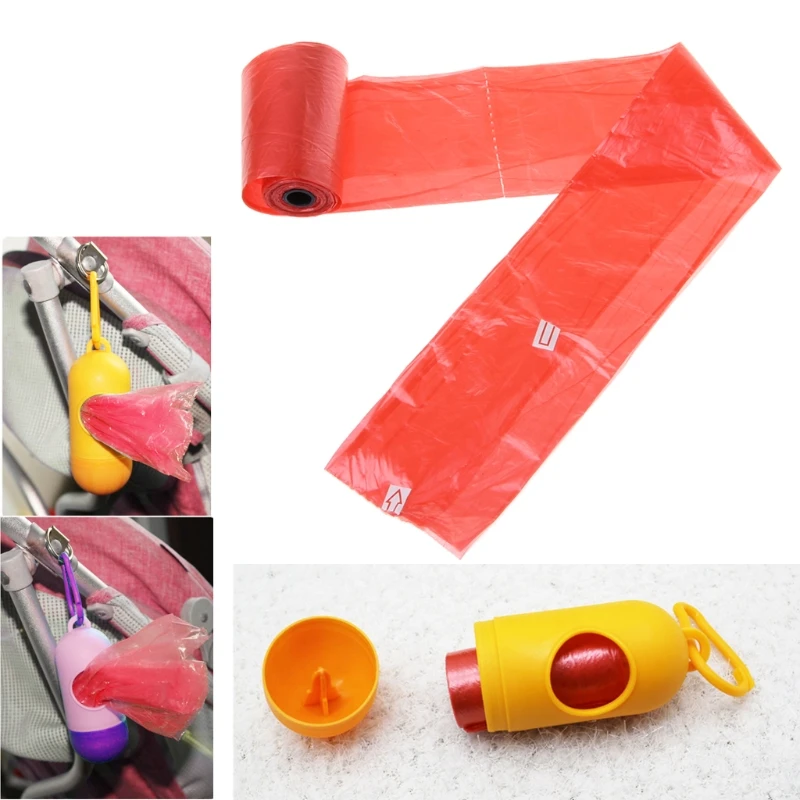 

5 рулон Портативный детские пеленки мешок для мусора Детские коляски одноразовые пакеты для мусора A2UB