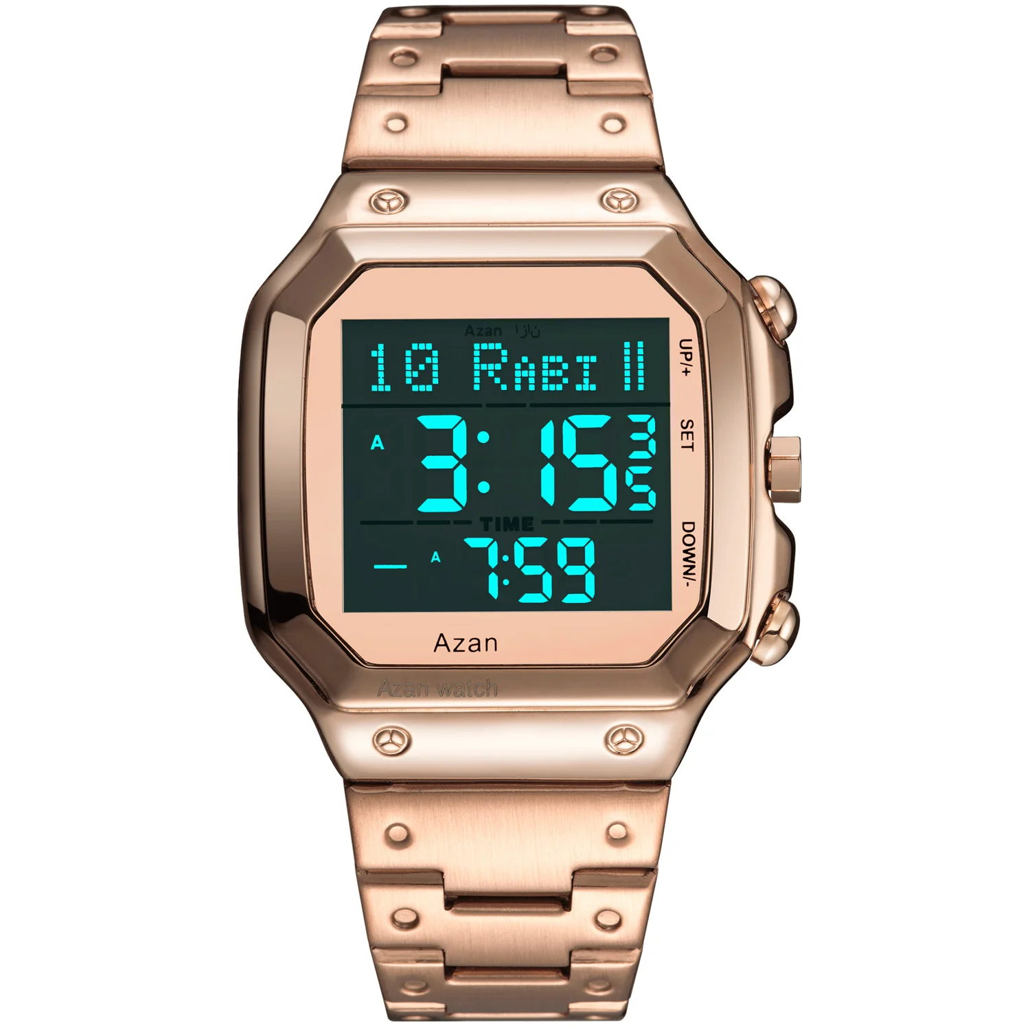 2021 Новые Арабские часы из нержавеющей стали цифровые исламский Qibla направление Al