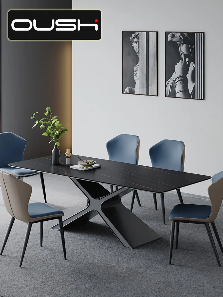 

Итальянский легкий роскошный обеденный стол для маленькой квартиры Современный Простой прямоугольный дизайнерский креативный обеденный ...