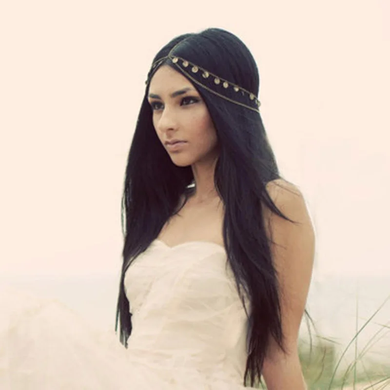 Женская повязка на голову многослойная золотая цепочка для волос в стиле ретро |