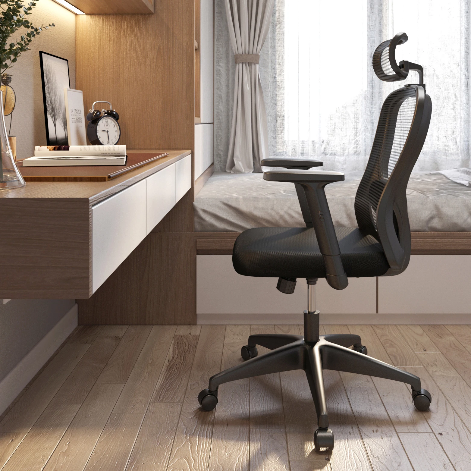 

Офисное кресло с сетчатой вставкой, черное вращающееся компьютерное кресло руководителя, компьютерное кресло из сетчатой ткани, офисное кр...