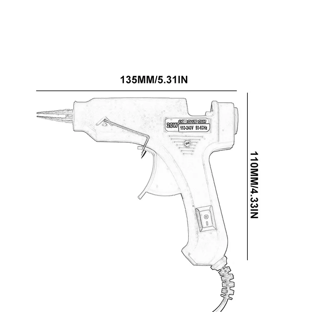 

Hot Glue Gun Sol Gun Hot Melt Gun 20W Electric Gun Hot Melt Glue Gun Diy Jewelry Accessories High Temperature Glue Gun