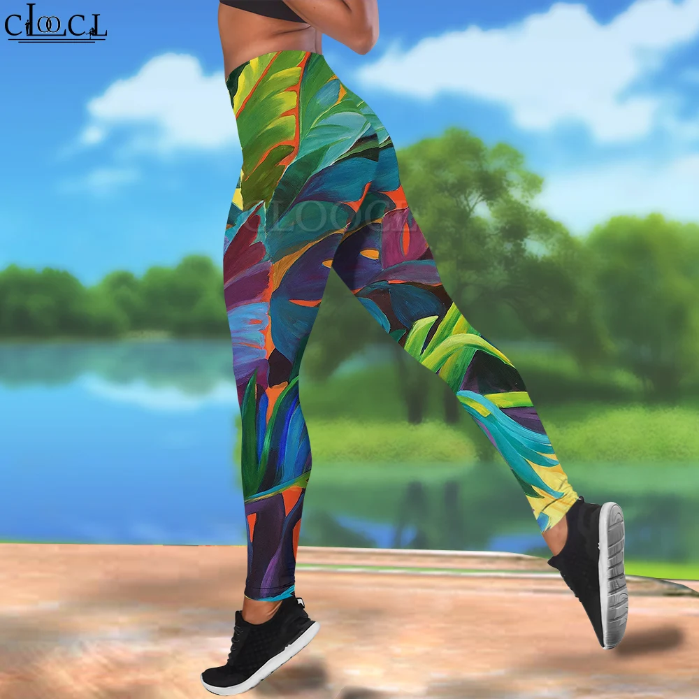 CLOOCL Women Leggings Exotic Macaw Parrot Printed High Waist Elasticity Legging Female for Outdoor Street Casual Jogging Pants