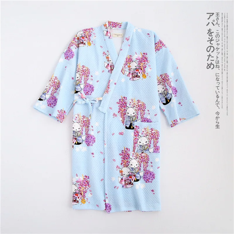 Японские кимоно пижамы платье для женщин юката зима чистый утолщённый хлопок