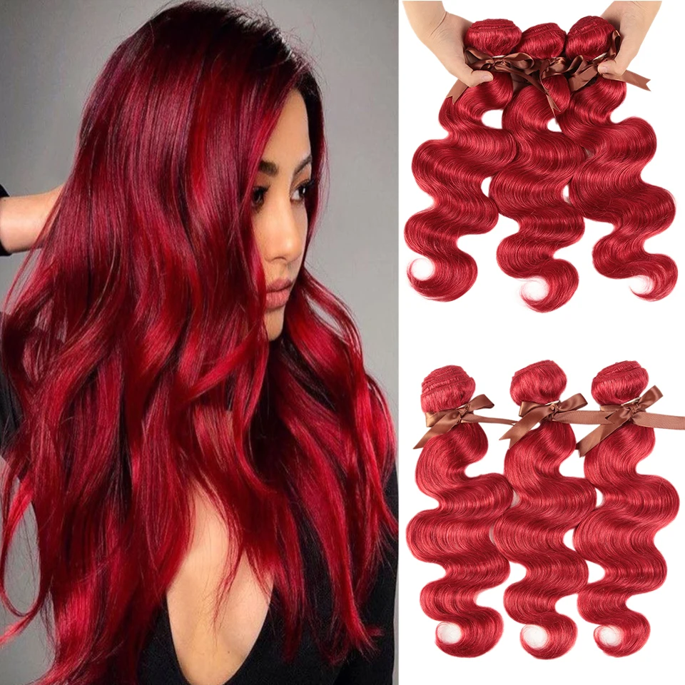 Чупряди человеческих волос Wa... красные волосы блонд бразильские волнистые