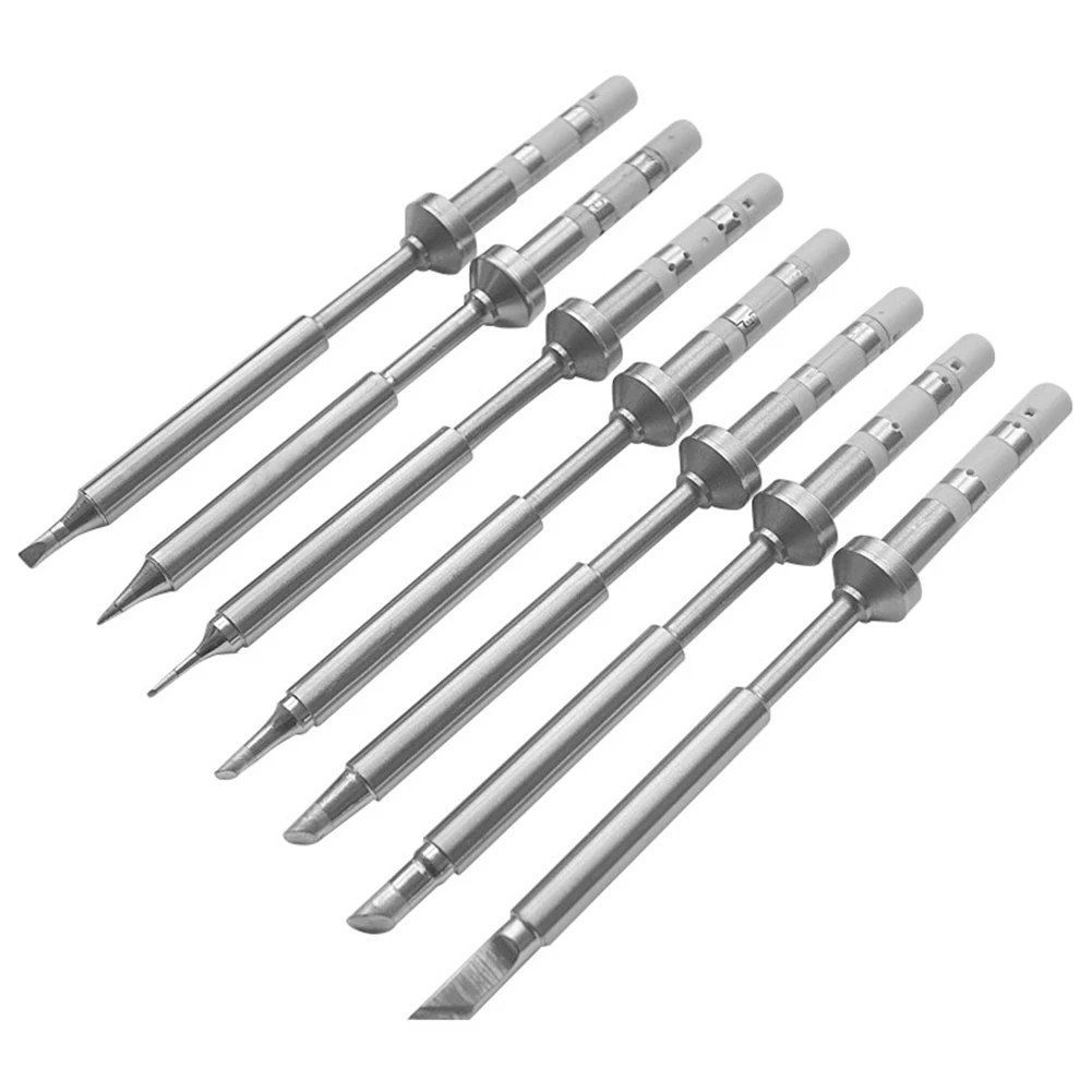 

7pcs/set TS100 Stainless Steel Easy Install Electrician High Temperature Resistant Replacement Part Soldering Iron Tip Portable