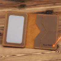 engraving fashion mens leather id credit card holder wallet coin purse business slim money pocket case multi card card holder