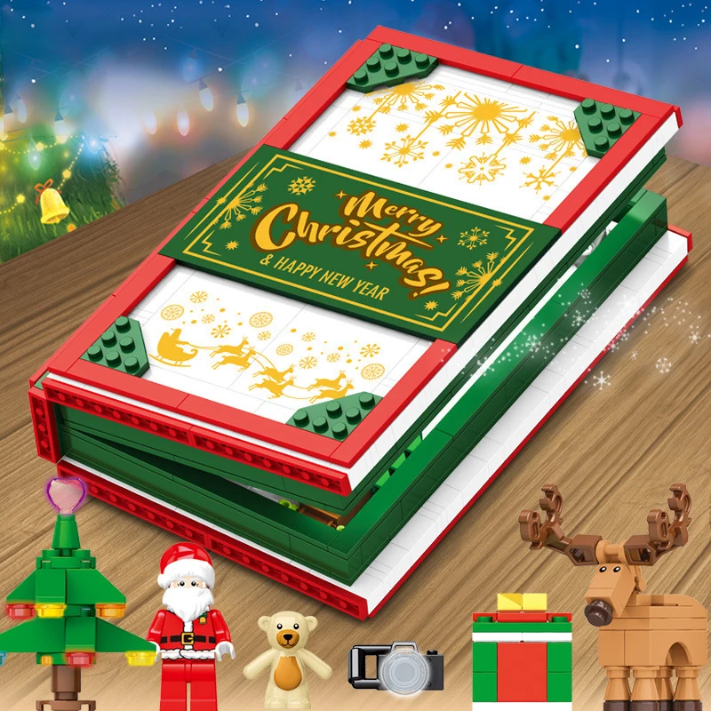 Creator Expert Christmas Series Rotating Cottage Building City Idea Santa Claus Dust Cover Sets Bricks Toys For Children Gift | Игрушки и