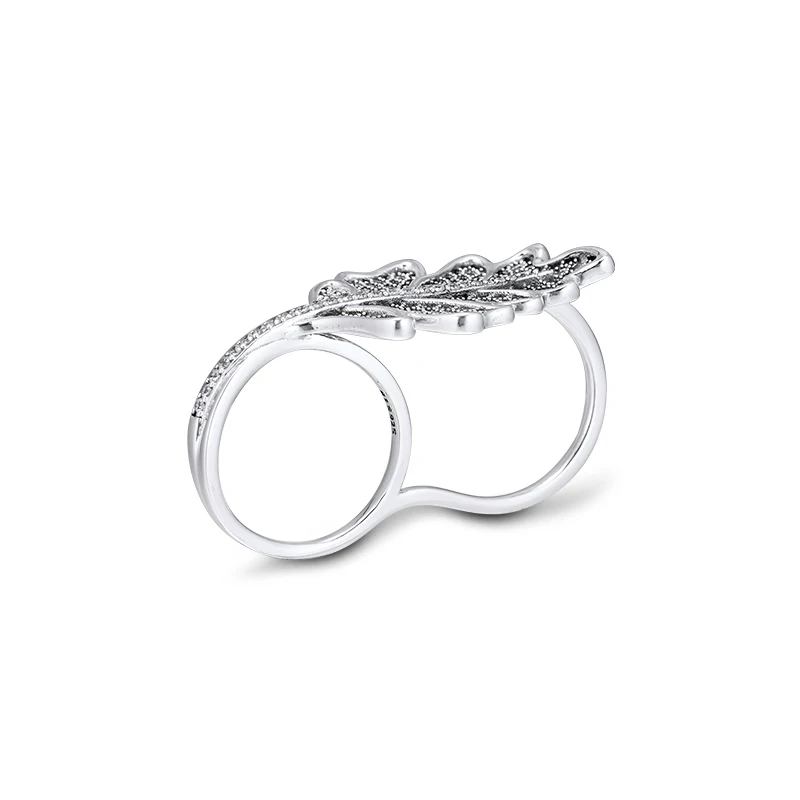 CKK кольцо Дубовый Лист двойные кольца для мужчин и женщин Anillos Mujer серебро