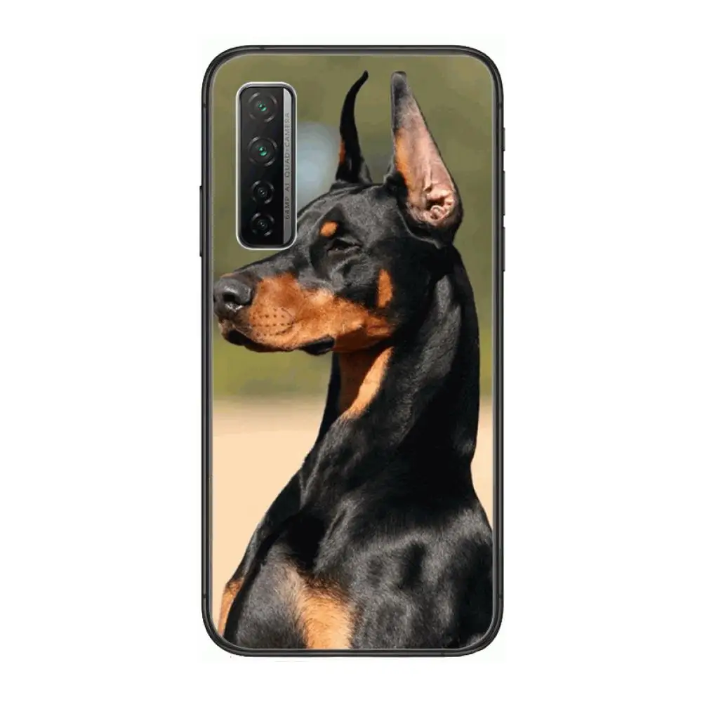 

Doberman Louis. Duberman Phone Case For Huawei Nova 2 3 4 5 6 7 8 SE i E Pro Lite Black Etui Coque Painting Hoesjes comic fashi