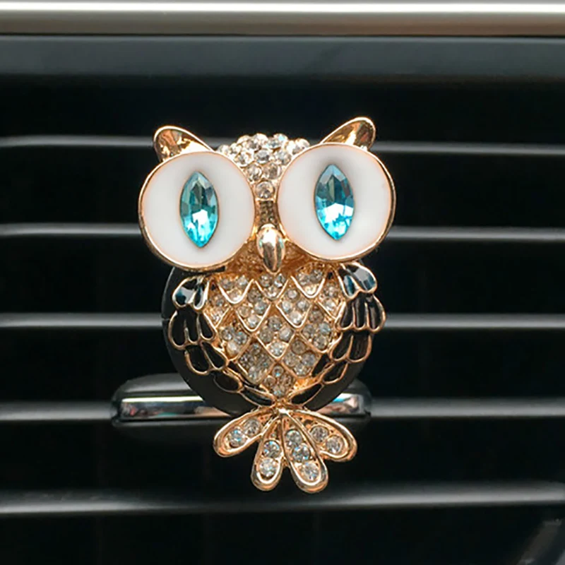 Алмазный освежитель воздуха в виде совы автомобильный украшения с зажимом для