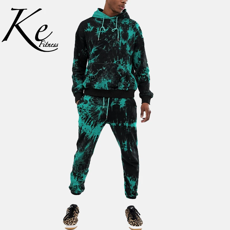 KE 2021 autumn and winter new foreign trade men's casual suit 3D digital printing squandering hooded sports suit men