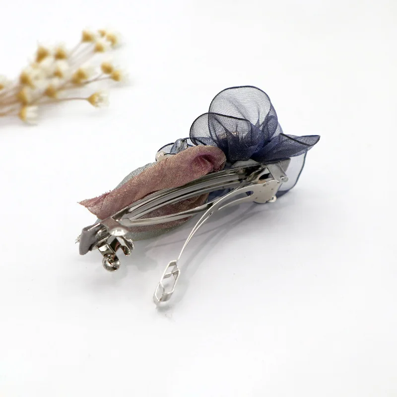 Заколка для волос с цветами женская роскошный зажим из ткани в Корейском стиле