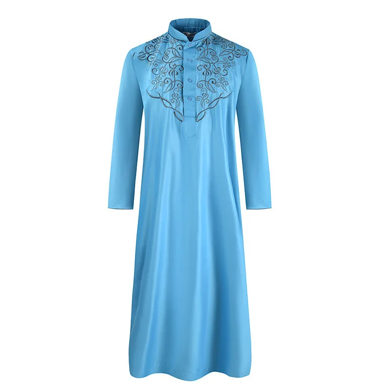 

Men Traditional Muslim Jubba Thobes Arabic Islamic Clothing Fashion Embroidery Kaftan Saudi Arabia Dubai Abaya Long Dress Robes