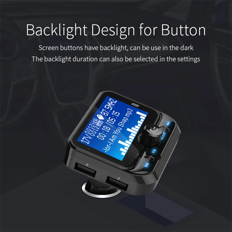 Fm-передатчик Bluetooth Автомобильный 1,8 дюймов ЖК-дисплей fm-модулятор с AUX Bluetooth MP3 музыкальный плеер радио передатчик двойной USB