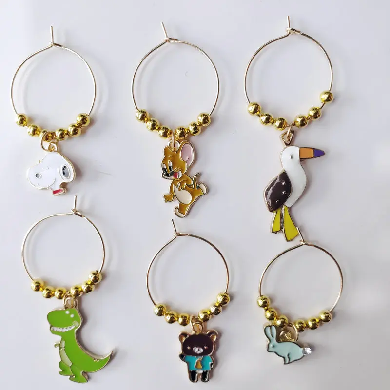 Набор из 6 шт. подвески для вина новый модный дизайн кольца маркер Рождественский