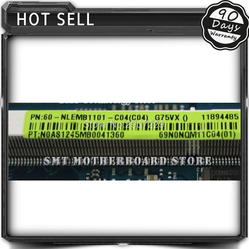 

Send board+G75VX Motherboard 3D REV2.0 For Asus G75VW G75VX G75V laptop Motherboard G75VX Mainboard G75VX Motherboard test ok
