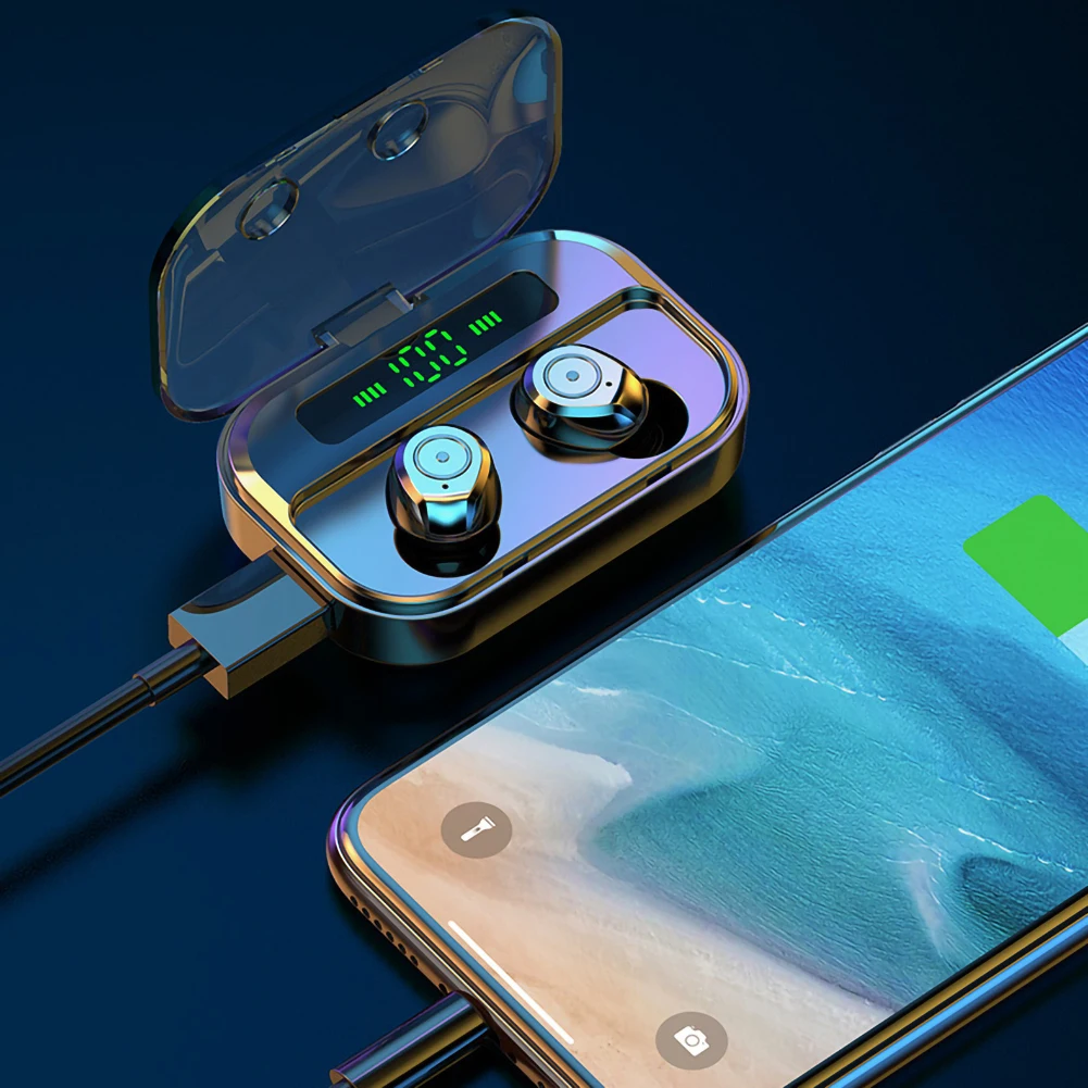 Erilles Мини bluetooth наушники беспроводные стерео гарнитура зарядка коробка дисплей