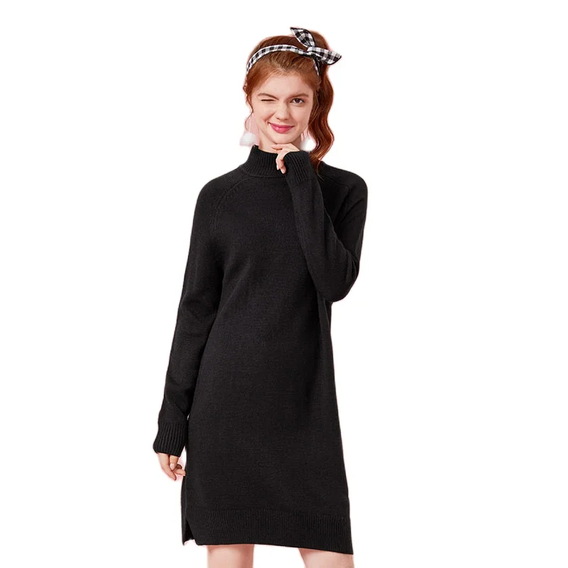 Женское платье свитер SEMIR трикотажное из смешанной шерсти с длинными рукавами