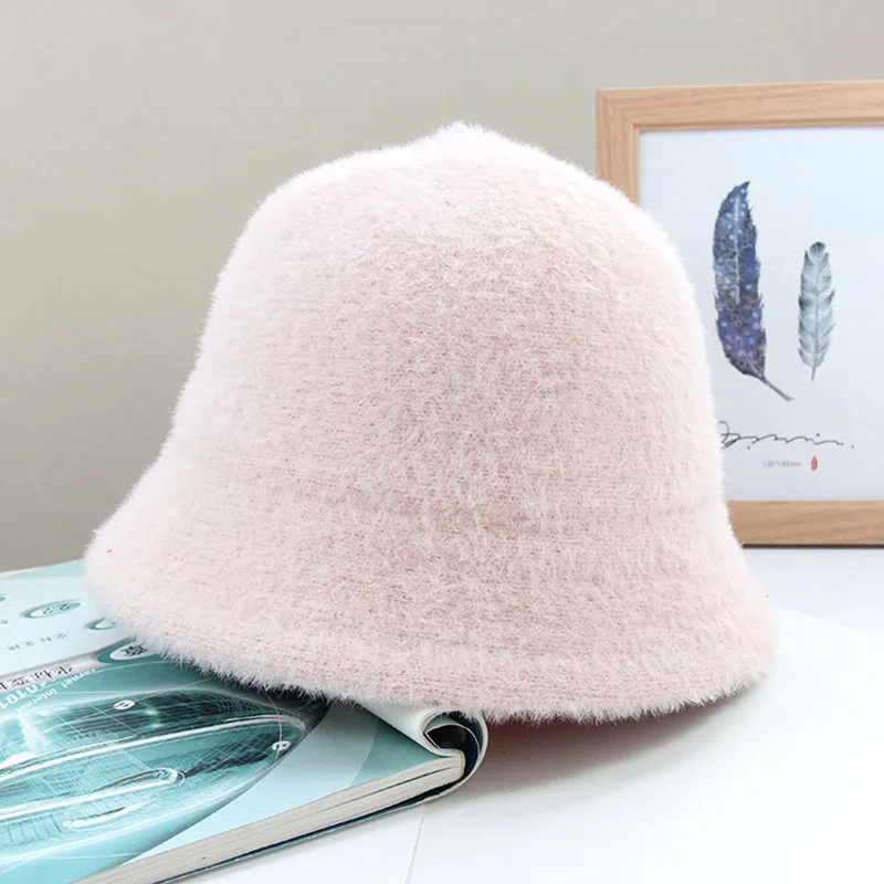 Зимняя теплая шапка-котелок с имитацией мраморной козырька небольшими полями