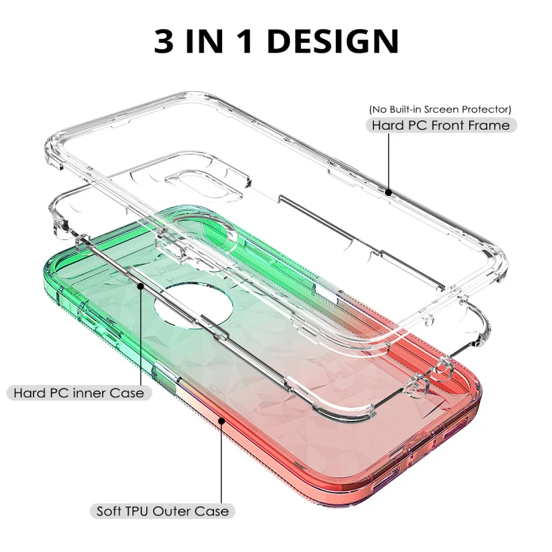 Цветной Твердый чехол с градиентом для iPhone X XS Max 8 7 6 Plus чехол для телефона защитный чехол Fundas Coque для iPhone 8 7 Plus