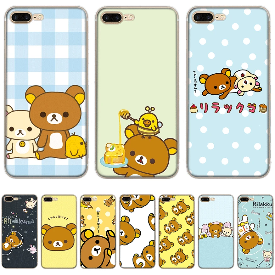 Чехол для мобильного телефона iPhone 11 Pro X XR XS Max 5 5S SE 6 6S 7 8 Plus жесткий чехол Rilakkuma