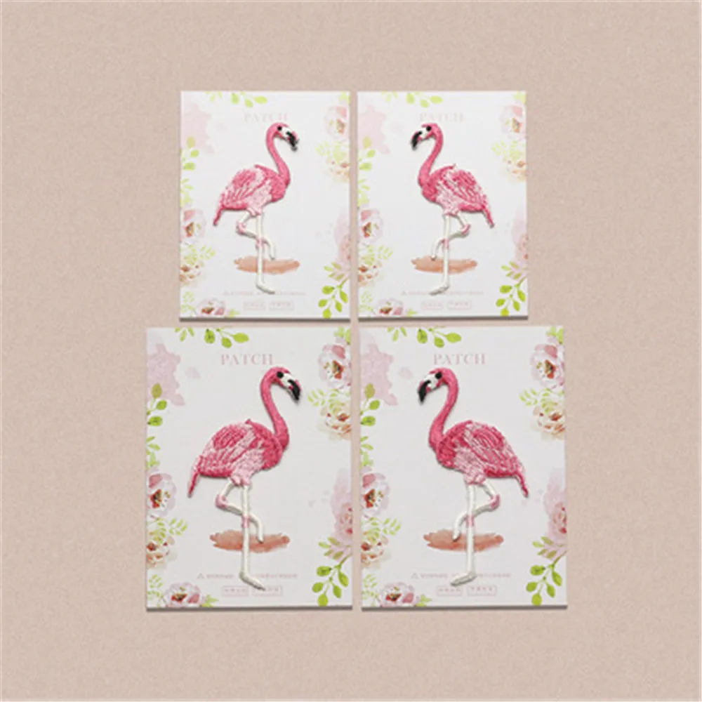 Ursmart 1 шт. высокое качество Фламинго вышивка розовая птица патч для рюкзака Сумки