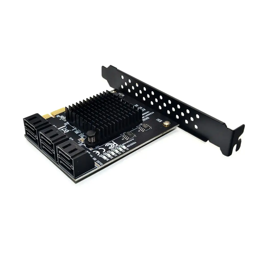 XT-XINTE 6 портов SATA 3 0 Для PCIe Плата расширения PCI express адаптер конвертер с теплоотвода