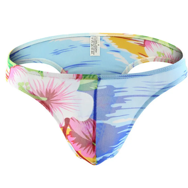 Самые Сексуальные мужские стринги с цветочным принтом бесшовные T прочные и