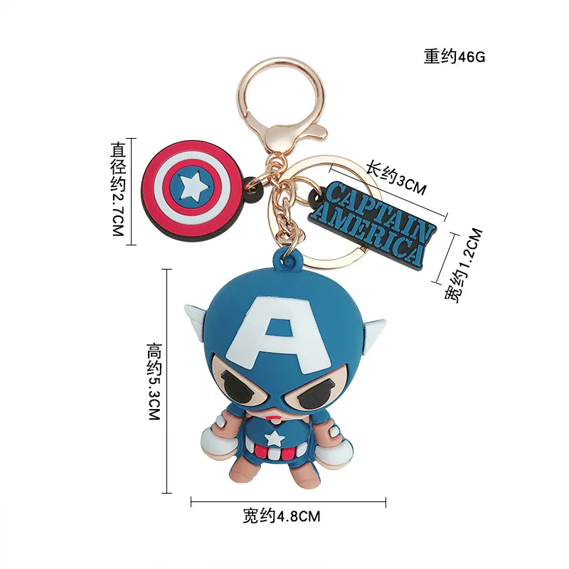 6 шт./лот Ключницы Мстители Marvel Герои Капитан Америка Железный Человек Человек-паук, Ключи Тор, Халк, Брелоки Для Автомобиля и Сумки Карикатура