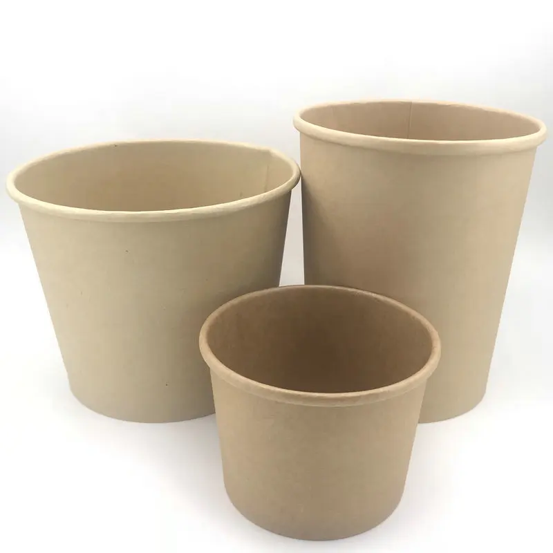 Индивидуальная коробка для супа из крафт бумаги утолщенная упаковочная фаст