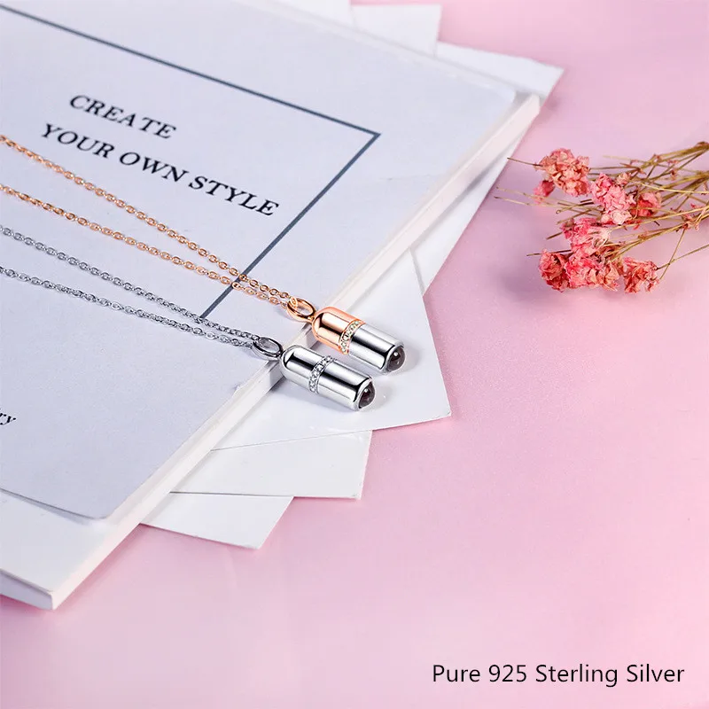 

Buyee 100% 925 Sterling Silver Necklace Women 100 Languages I Love You can be Changed to 2 Ways to Wear Necklace Women Jewelry