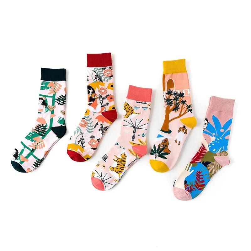 5 пар 2020 новые осенние и зимние японские Kawaii Harajuku носки из хлопка с рисунками