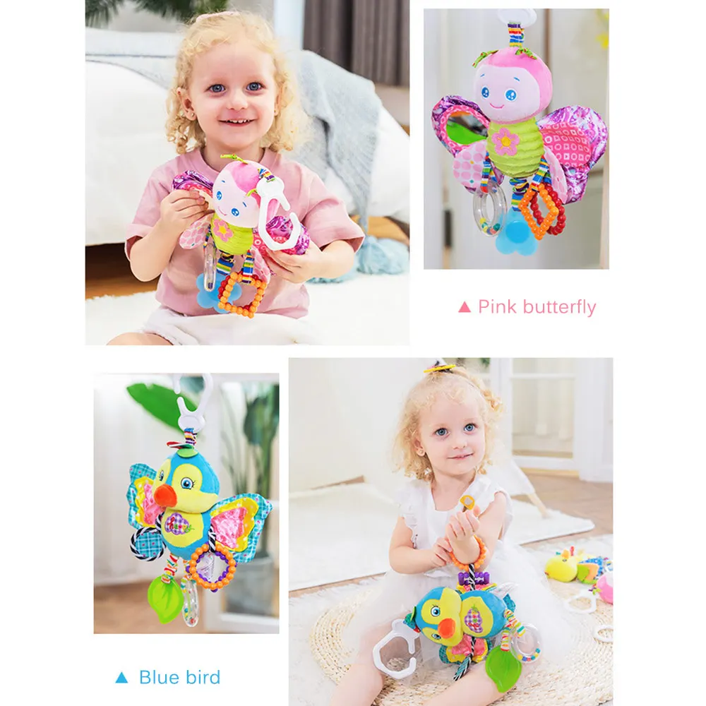 

Cute Crib Cot Pram Hanging Rattles For Baby Stroller Car Seat Ringing Stuffed Plush Animals Baby Toy Education Baby Rattle Toy