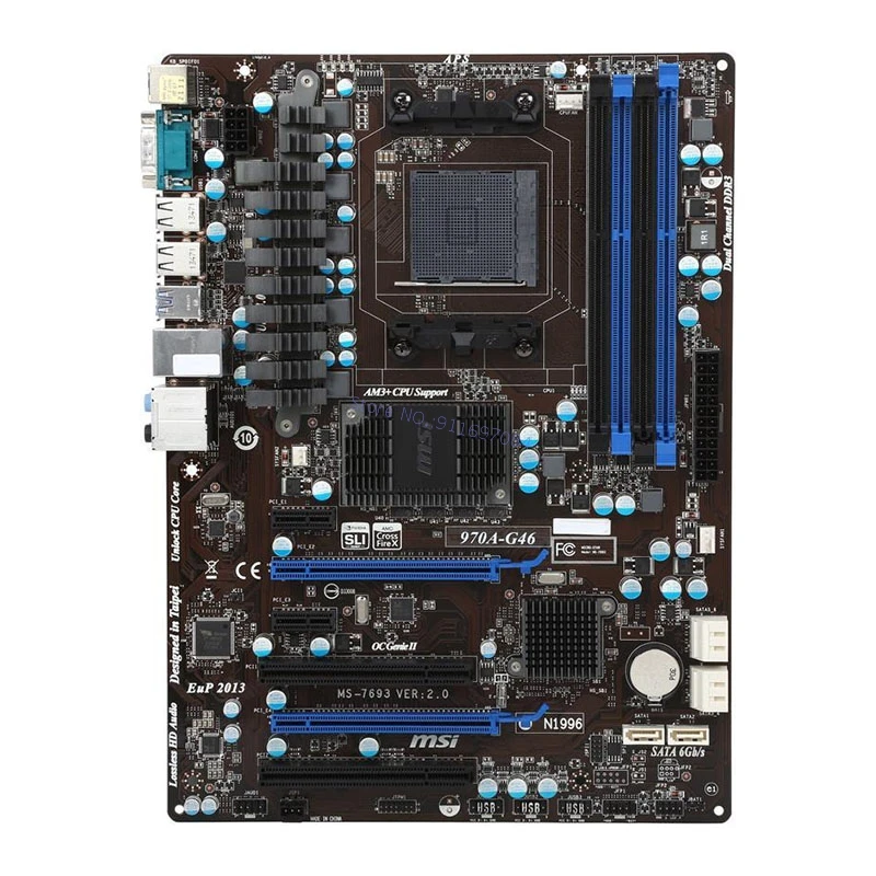 Разъем AM3/AM3 + для материнской платы MSI 970A-G46 DDR3 32 Гб AMD FX/Phenom II/Sempron PCI-E 2 0 б/у