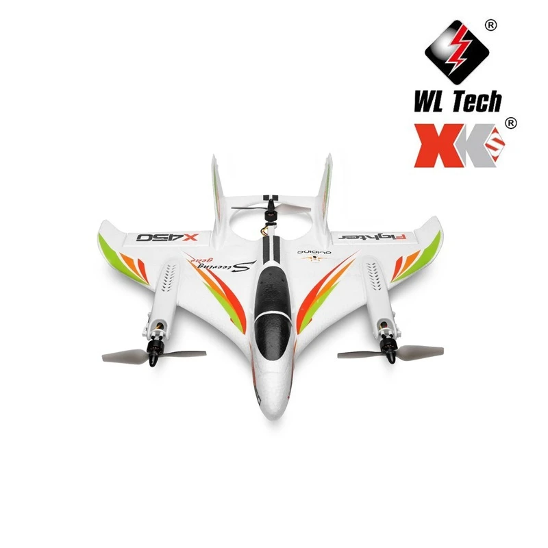 

WLtoys XK X450 2.4G 6CH 3D 6G RC Airplane Brushless Vertical Takeoff With LED Light RC Glider Fixed Wing RC Aircraft RTF RC Toys