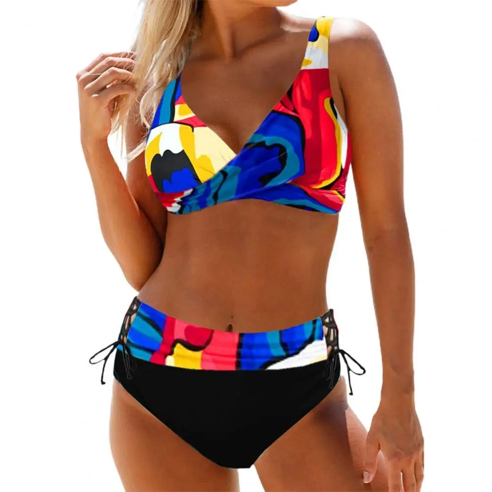 

Сексуальное бикини 2021 Лето Пуш-ап Обёрточная бумага кросс-бюстгальтер и трусики, ванный комплект, купальный костюм бикини набор пляжный куп...